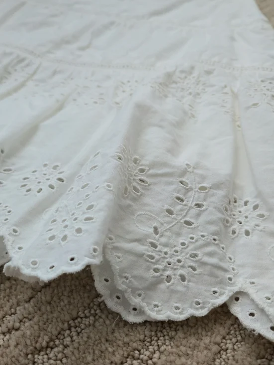 American Eagle Skirt Eyelet Tiered Fairy 0 Feathers Boho Vintage Y2k Scallop Hem - Picture 11 of 13